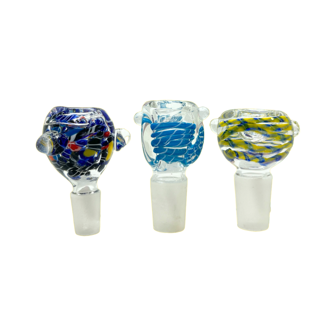 CAZUELA DE VIDRIO 14MM Y 18MM COLORES Y FORMAS VARIAS